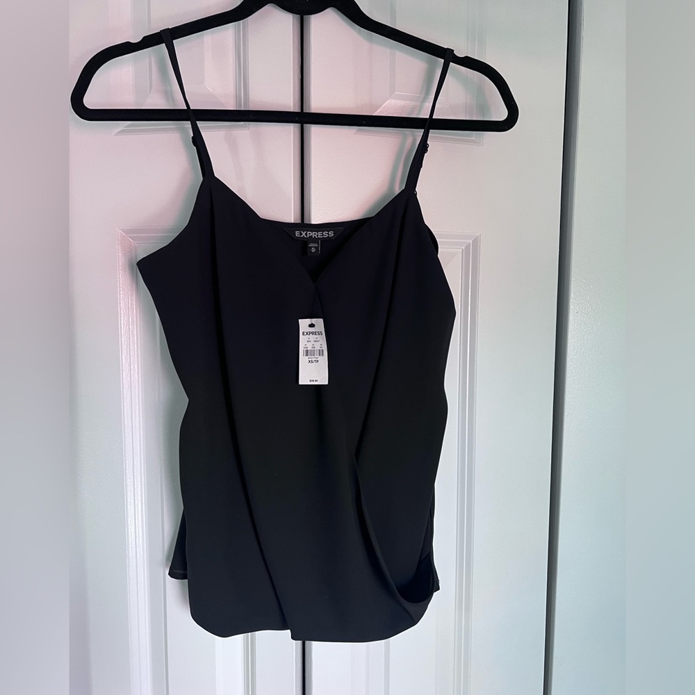 Express black chiffon wrap top NWT size XS